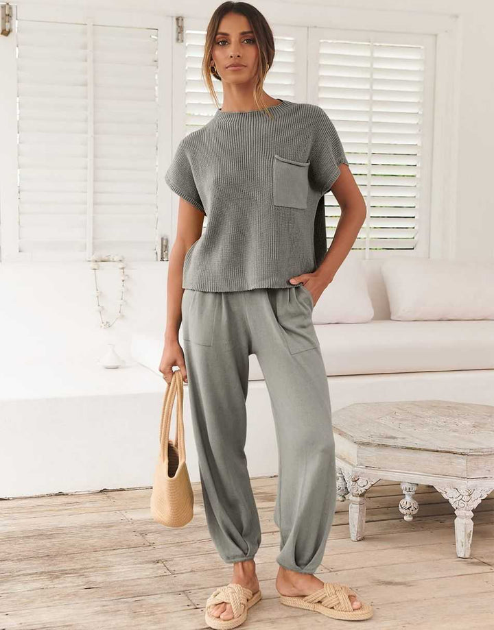 ANRABESS Women's Knit Sweater and Pants Lounge Set