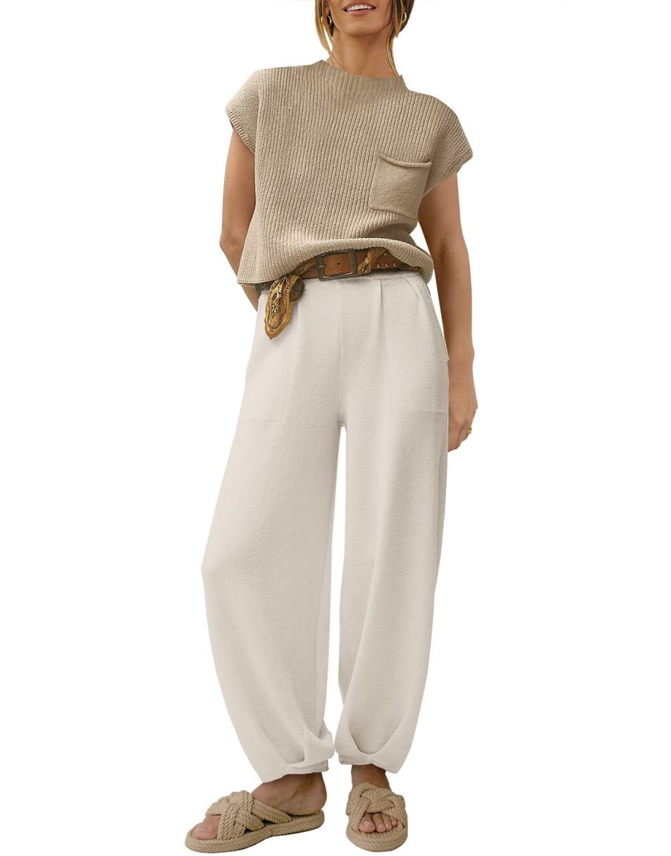 ANRABESS Women's Knit Sweater and Pants Lounge Set
