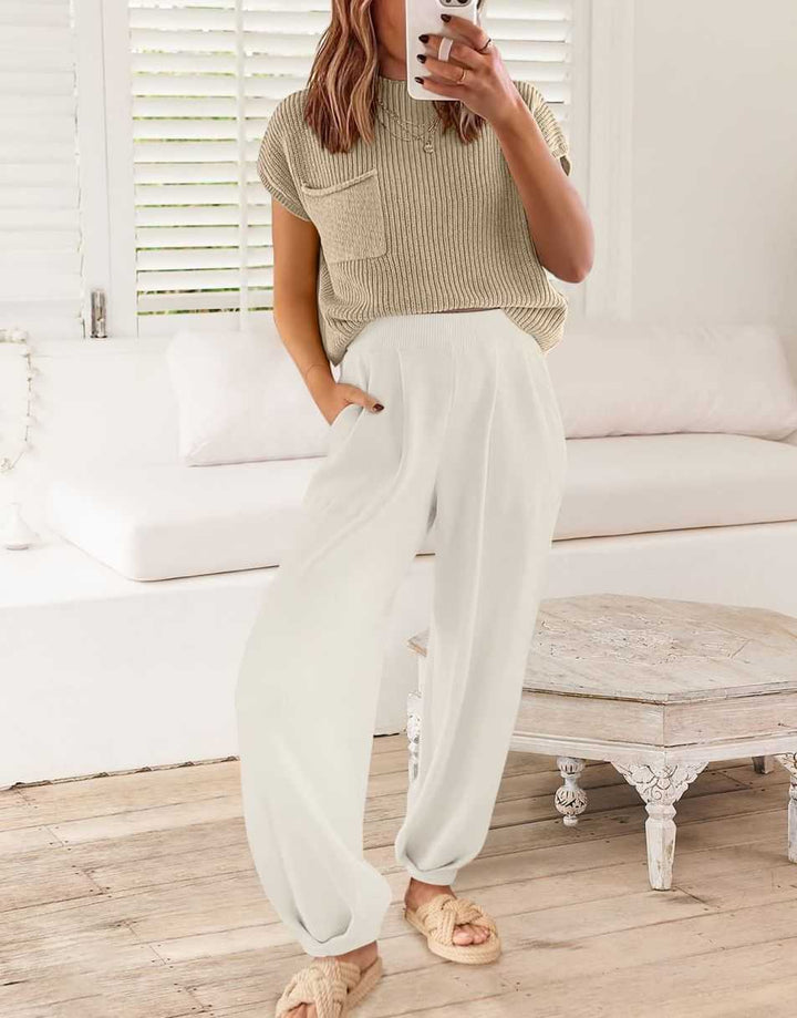 ANRABESS Women's Knit Sweater and Pants Lounge Set