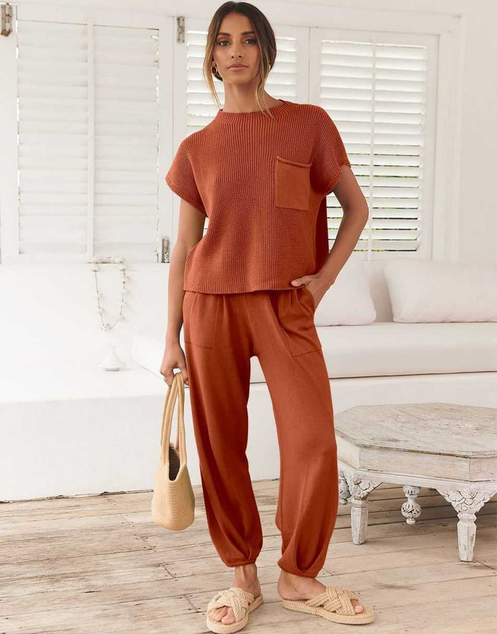 ANRABESS Women's Knit Sweater and Pants Lounge Set