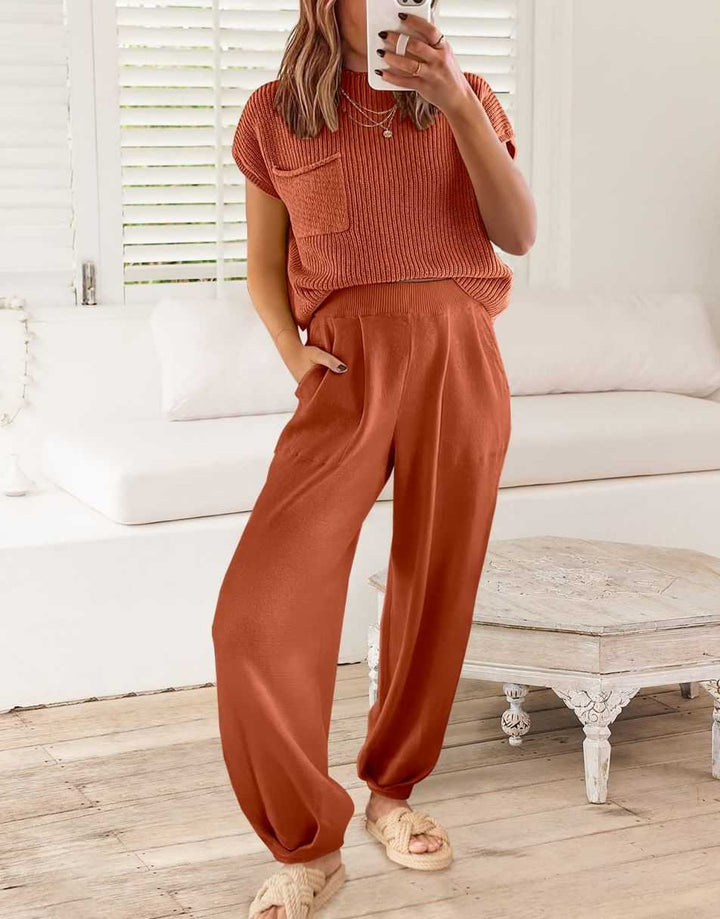 ANRABESS Women's Knit Sweater and Pants Lounge Set