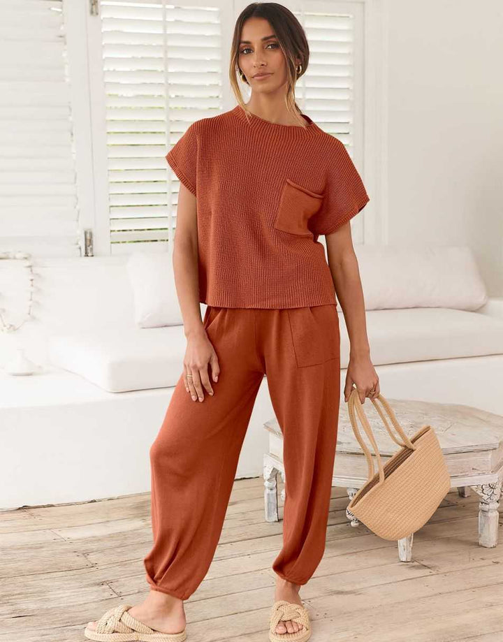 ANRABESS Women's Knit Sweater and Pants Lounge Set