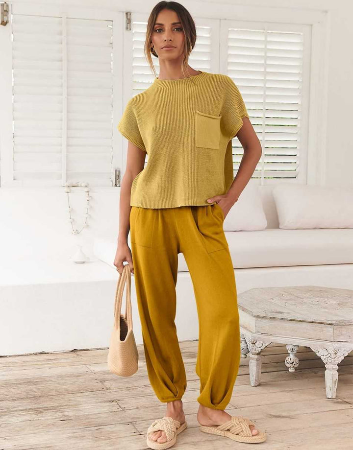 ANRABESS Women's Knit Sweater and Pants Lounge Set