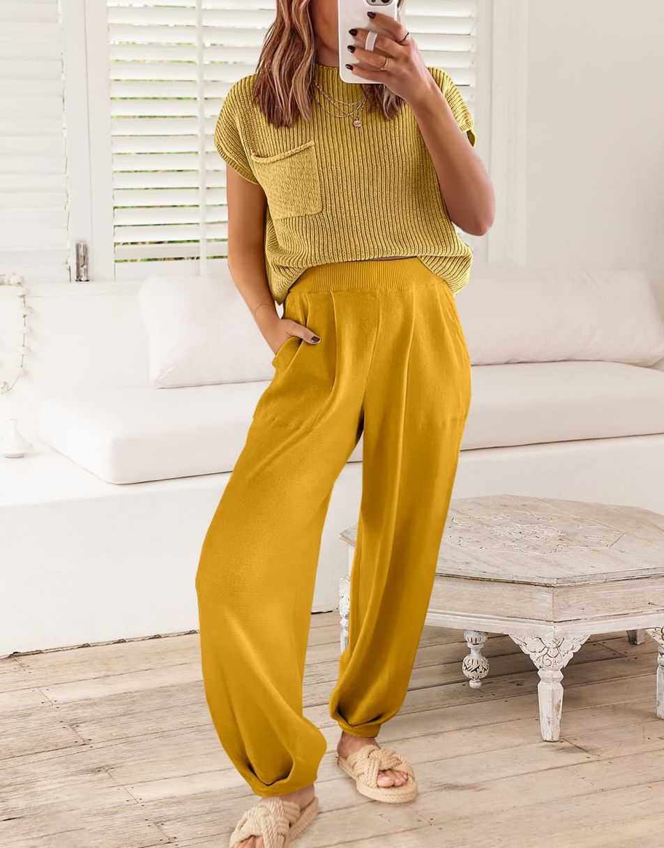 ANRABESS Women's Knit Sweater and Pants Lounge Set