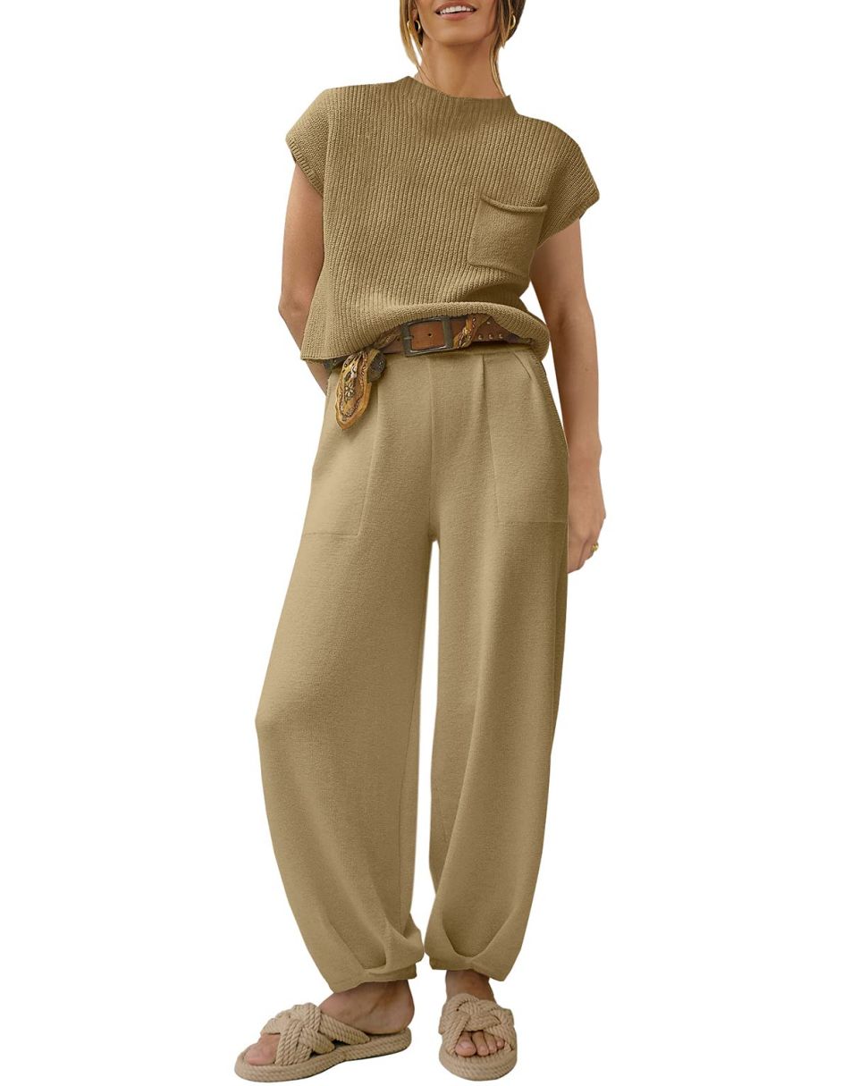 ANRABESS Women's Knit Sweater and Pants Lounge Set