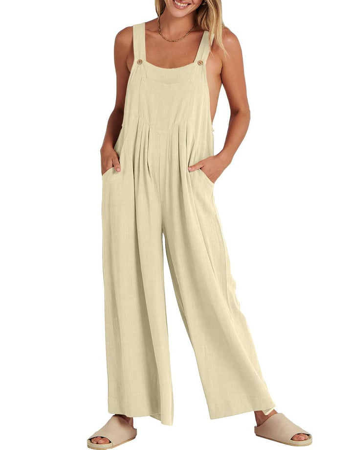 ANRABESS Women's Loose Sleeveless Overalls with Adjustable Straps