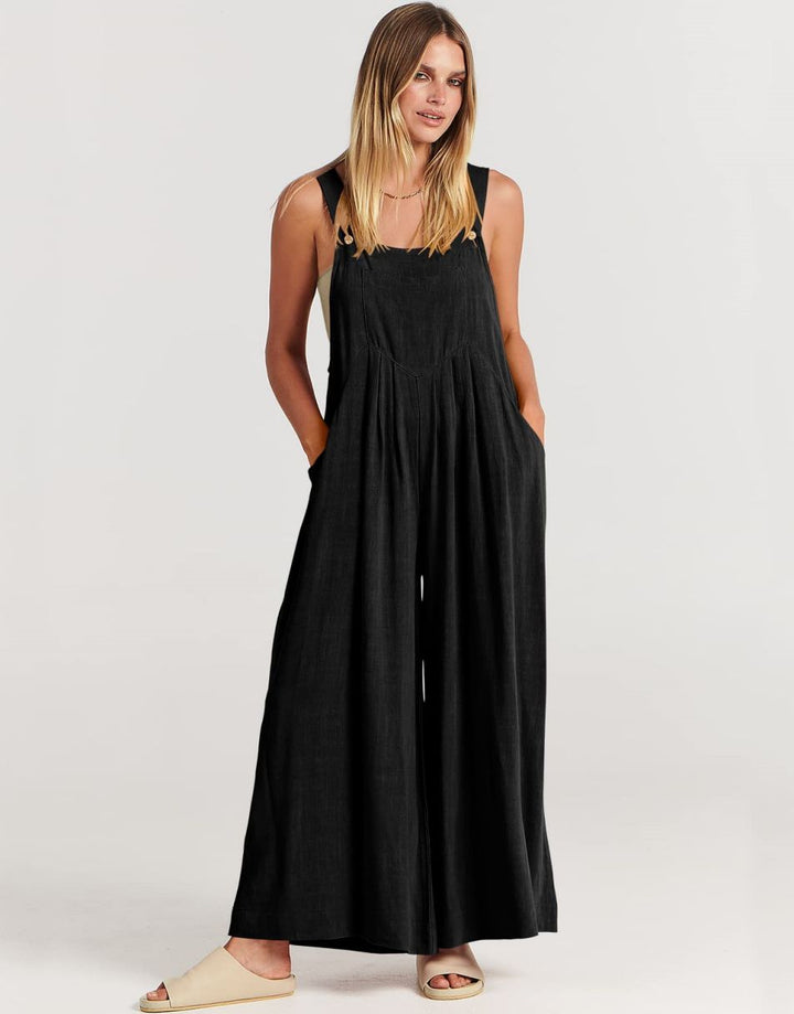 ANRABESS Women's Loose Sleeveless Overalls with Adjustable Straps