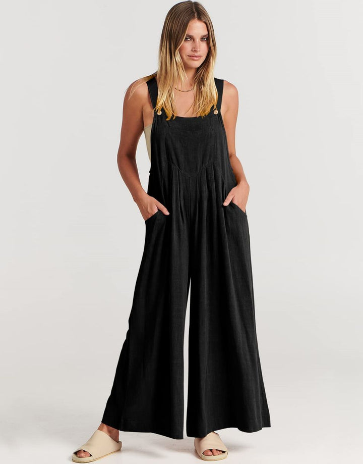ANRABESS Women's Loose Sleeveless Overalls with Adjustable Straps