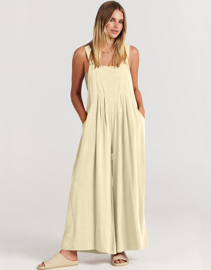 ANRABESS Women's Loose Sleeveless Overalls with Adjustable Straps