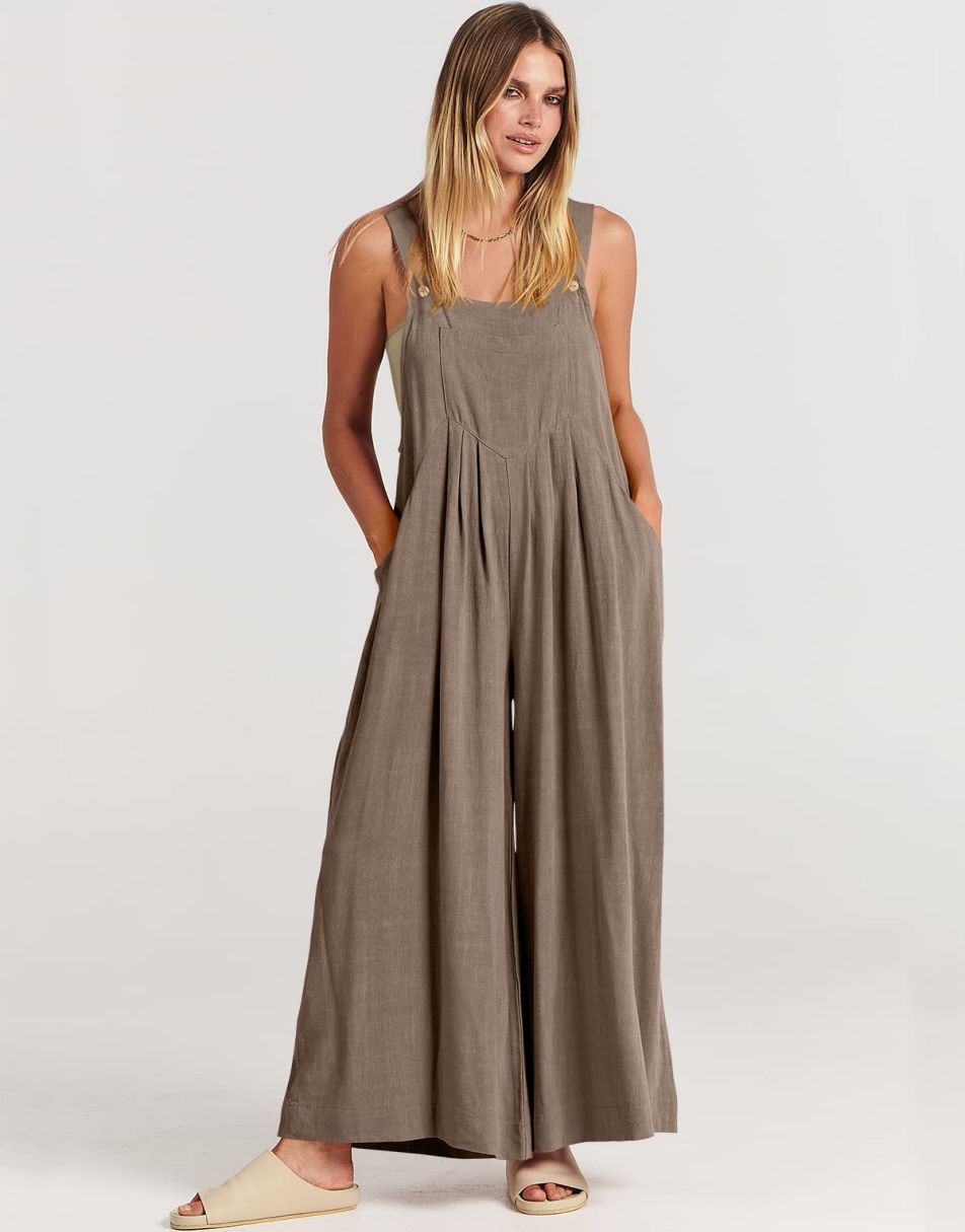 ANRABESS Women's Loose Sleeveless Overalls with Adjustable Straps