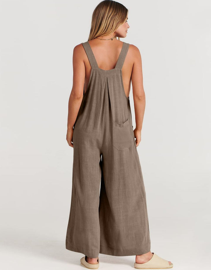 ANRABESS Women's Loose Sleeveless Overalls with Adjustable Straps