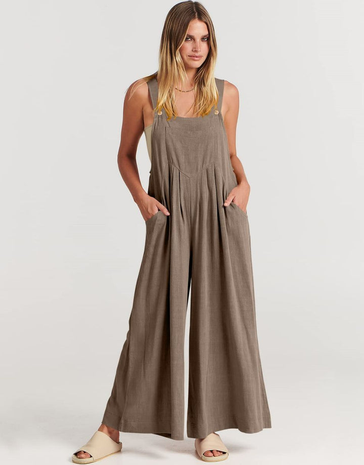 ANRABESS Women's Loose Sleeveless Overalls with Adjustable Straps