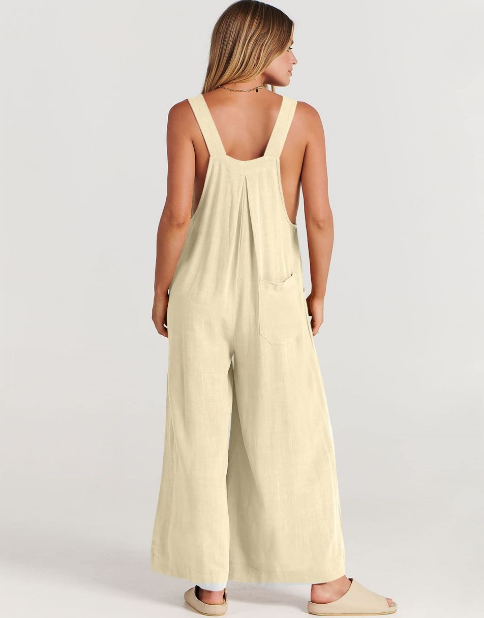 ANRABESS Women's Loose Sleeveless Overalls with Adjustable Straps