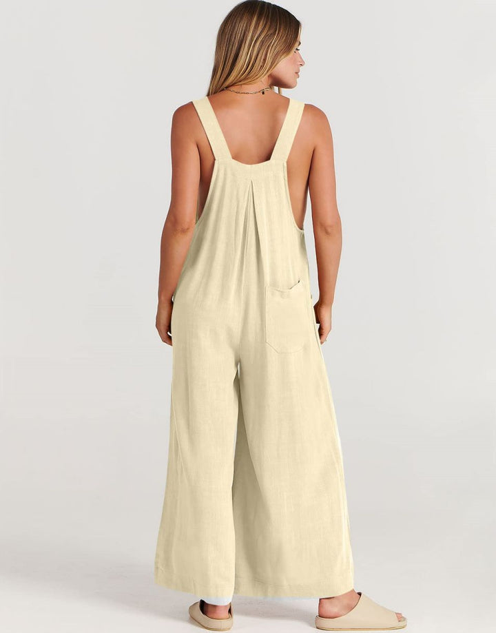 ANRABESS Women's Loose Sleeveless Overalls with Adjustable Straps