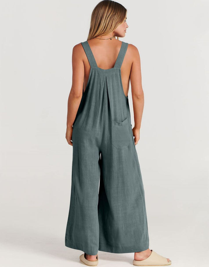 ANRABESS Women's Loose Sleeveless Overalls with Adjustable Straps