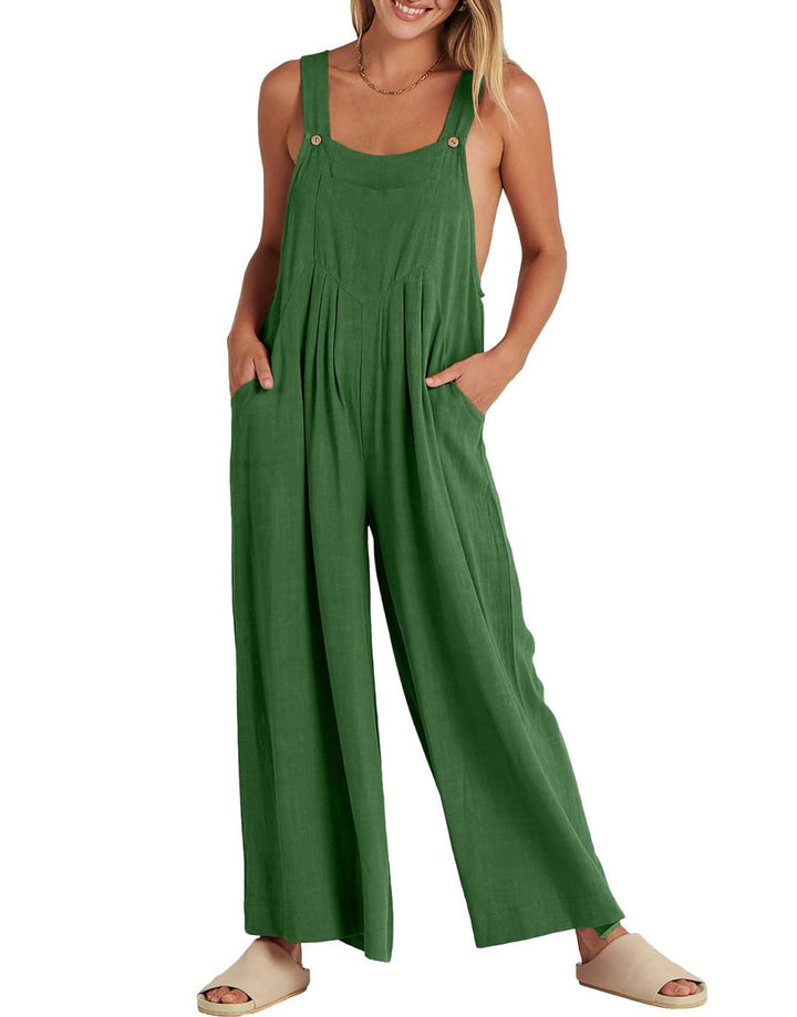 ANRABESS Women's Loose Sleeveless Overalls with Adjustable Straps