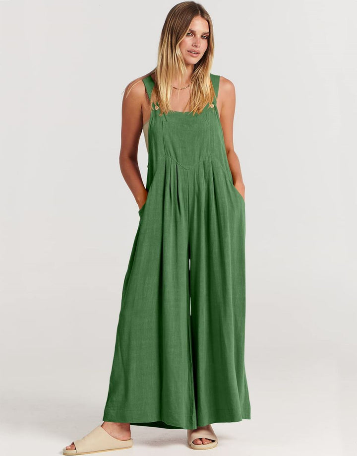 ANRABESS Women's Loose Sleeveless Overalls with Adjustable Straps