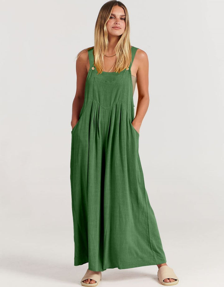 ANRABESS Women's Loose Sleeveless Overalls with Adjustable Straps