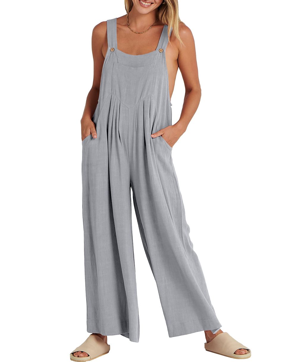 ANRABESS Women's Loose Sleeveless Overalls with Adjustable Straps
