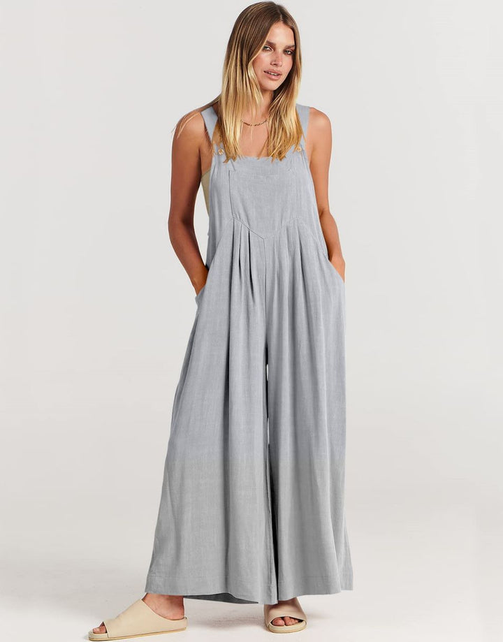 ANRABESS Women's Loose Sleeveless Overalls with Adjustable Straps