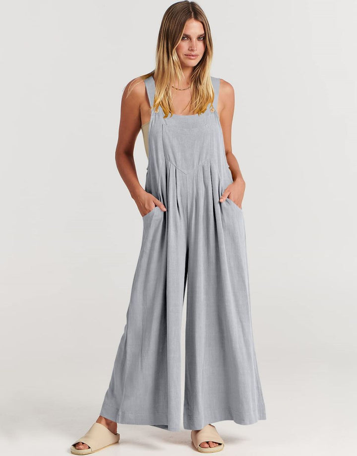 ANRABESS Women's Loose Sleeveless Overalls with Adjustable Straps