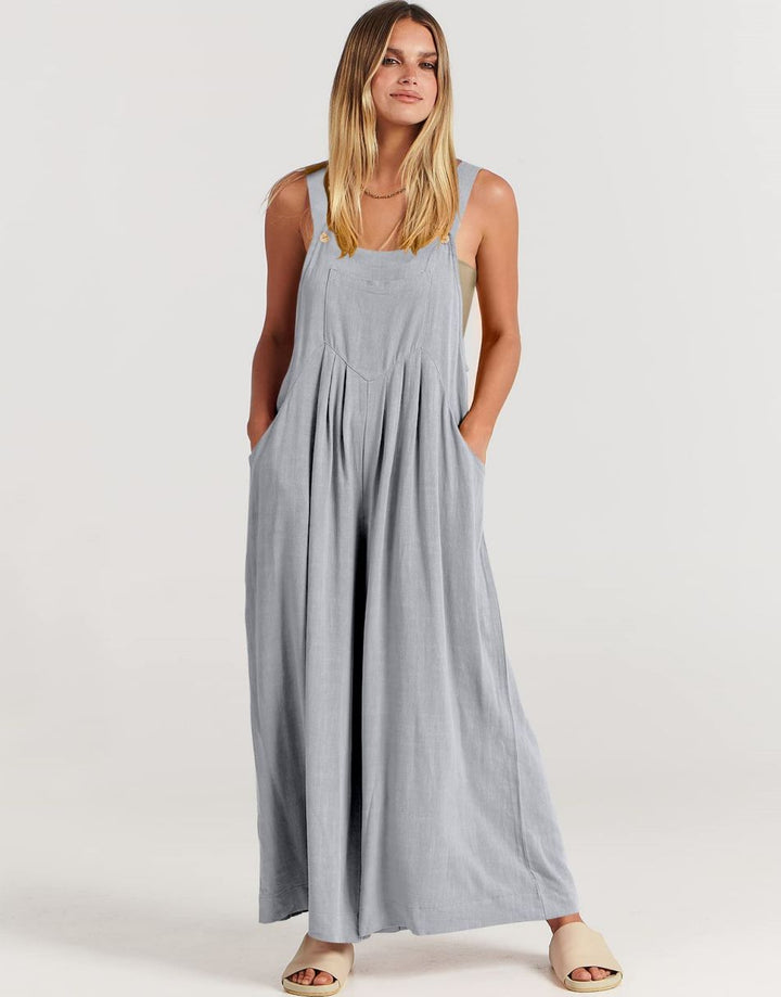 ANRABESS Women's Loose Sleeveless Overalls with Adjustable Straps