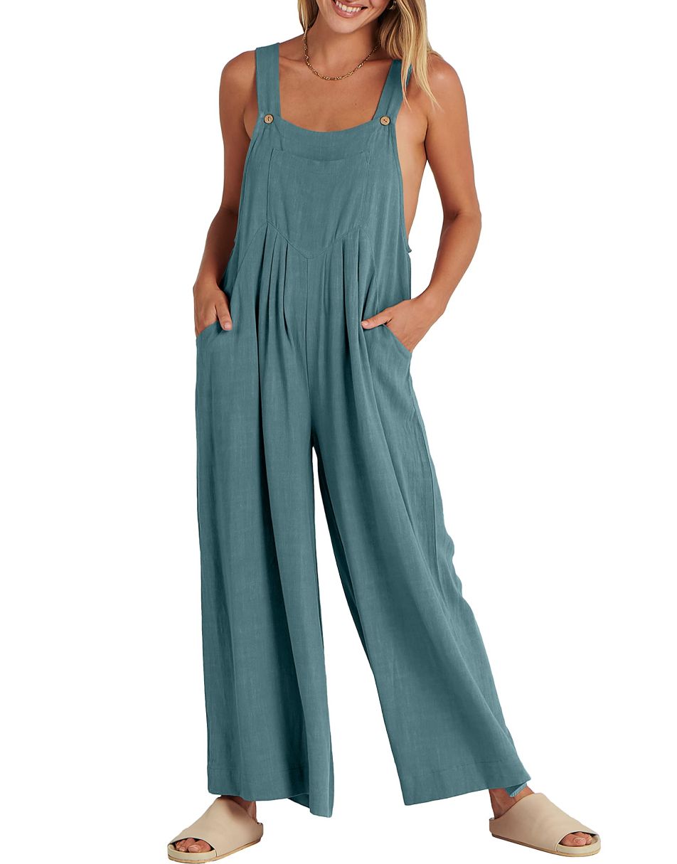 ANRABESS Women's Loose Sleeveless Overalls with Adjustable Straps