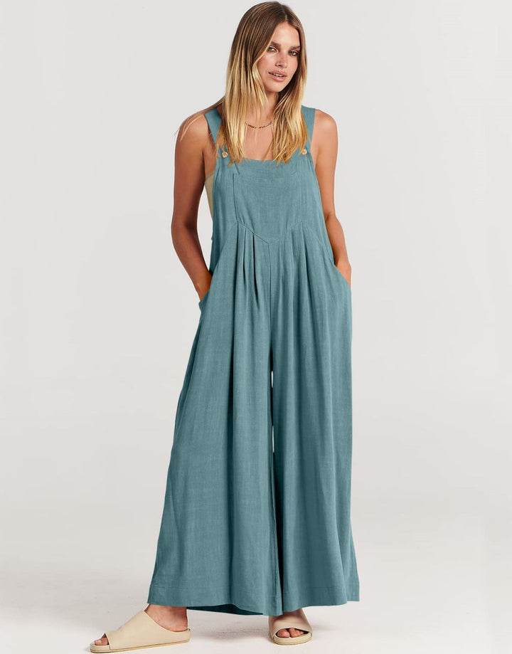 ANRABESS Women's Loose Sleeveless Overalls with Adjustable Straps
