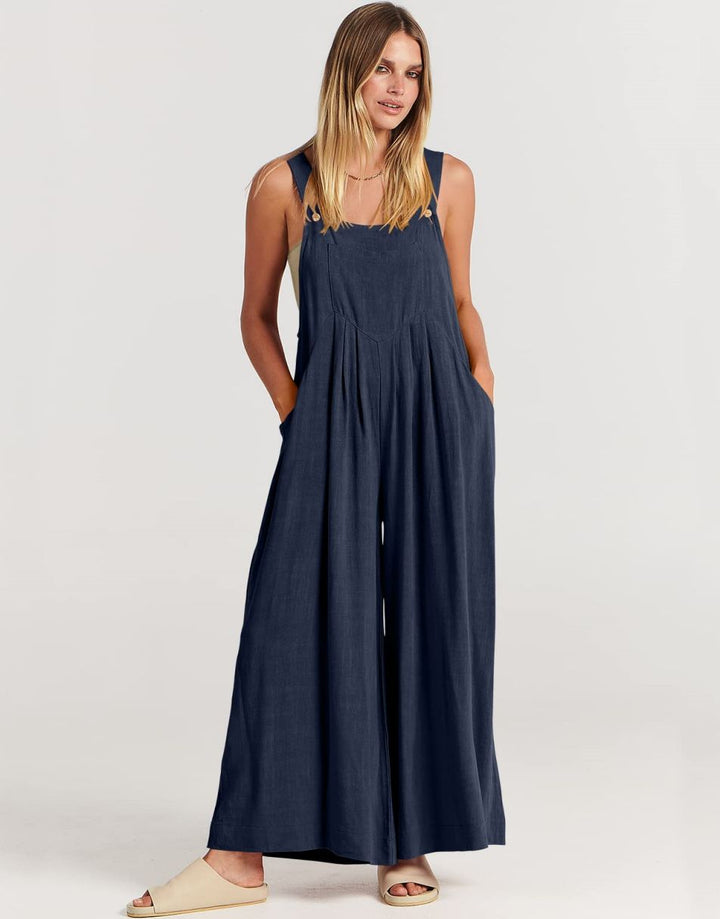 ANRABESS Women's Loose Sleeveless Overalls with Adjustable Straps