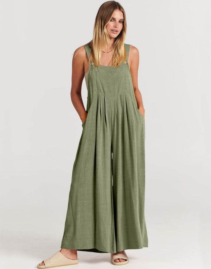 ANRABESS Women's Loose Sleeveless Overalls with Adjustable Straps