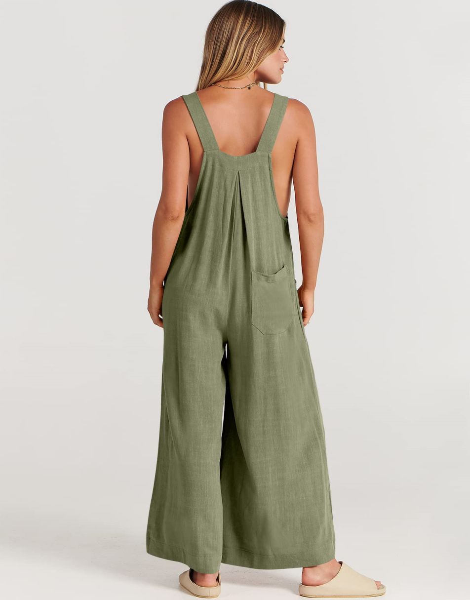 ANRABESS Women's Loose Sleeveless Overalls with Adjustable Straps
