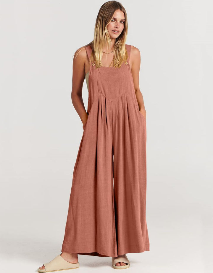ANRABESS Women's Loose Sleeveless Overalls with Adjustable Straps
