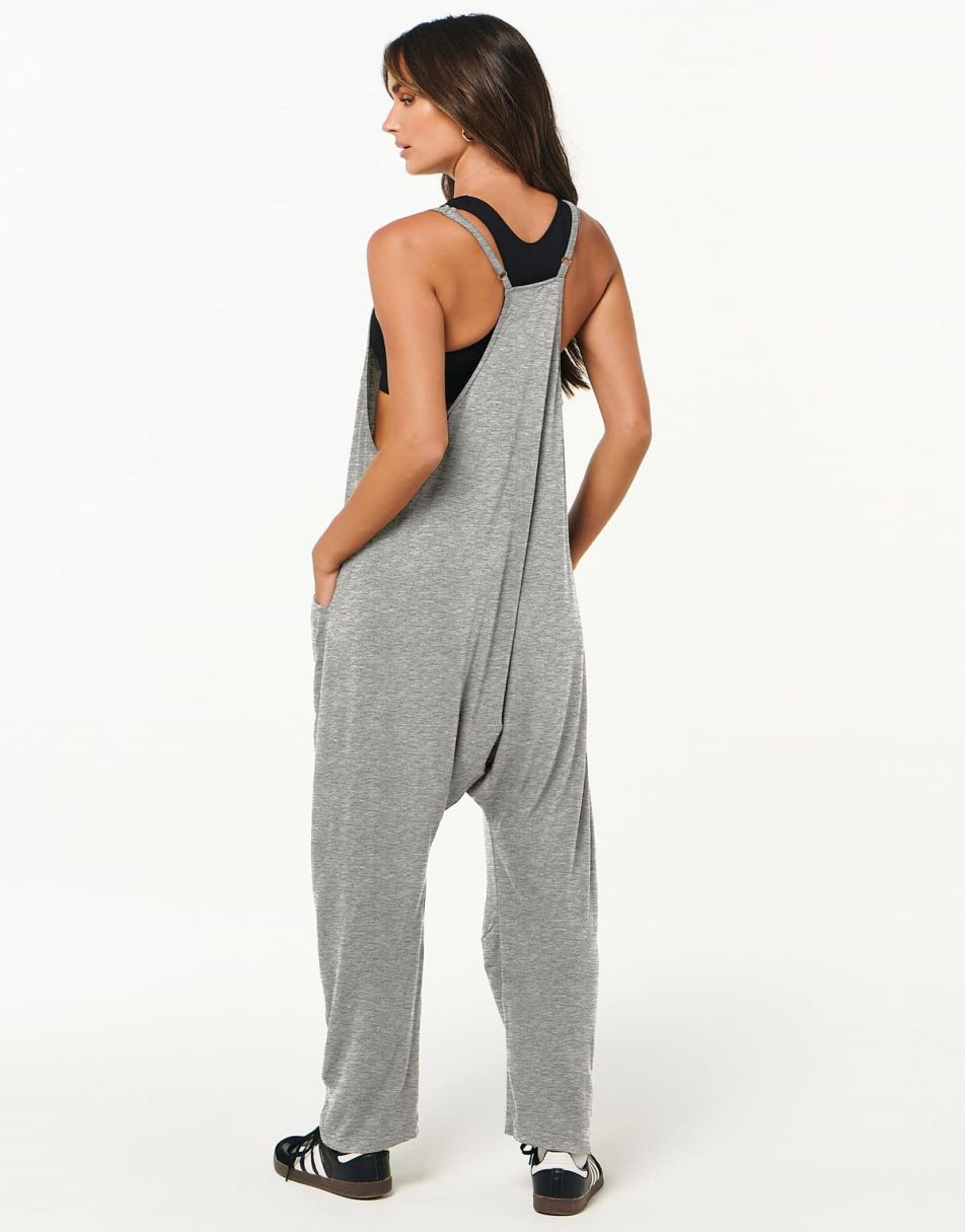 ANRABESS Womens Overalls Jumpsuit Sleeveless Spaghetti Strap Summer Casual Lightweight Loose Fit Baggy Pants with Pockets