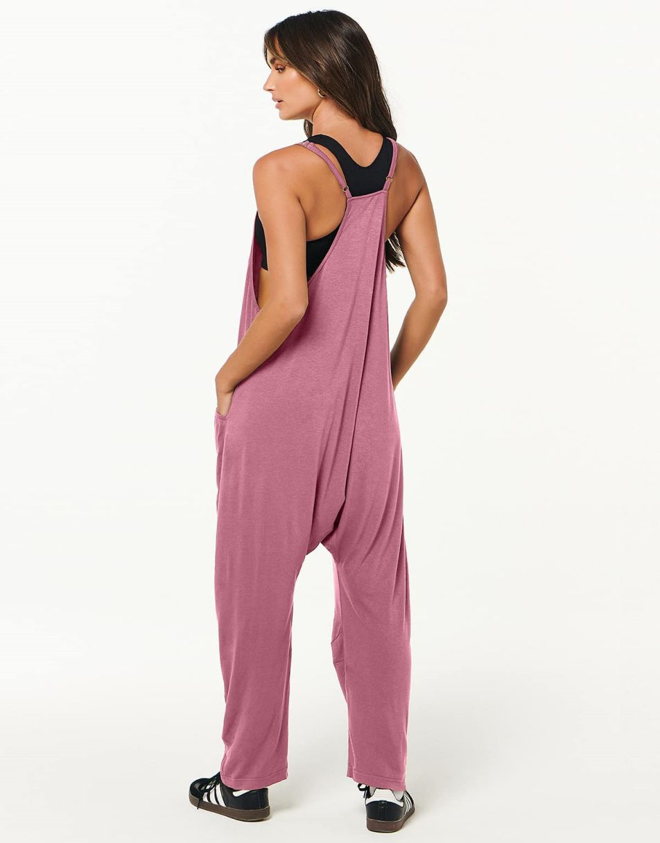 ANRABESS Womens Overalls Jumpsuit Sleeveless Spaghetti Strap Summer Casual Lightweight Loose Fit Baggy Pants with Pockets