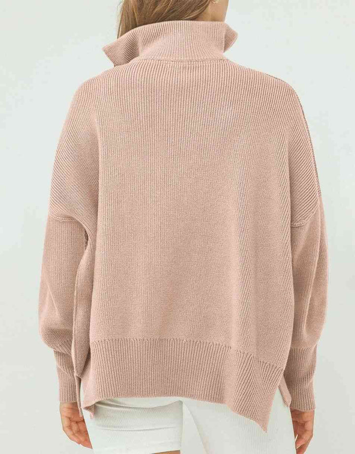 ANRABESS Oversized Quarter Zip Baggy Long Sleeve Sweater
