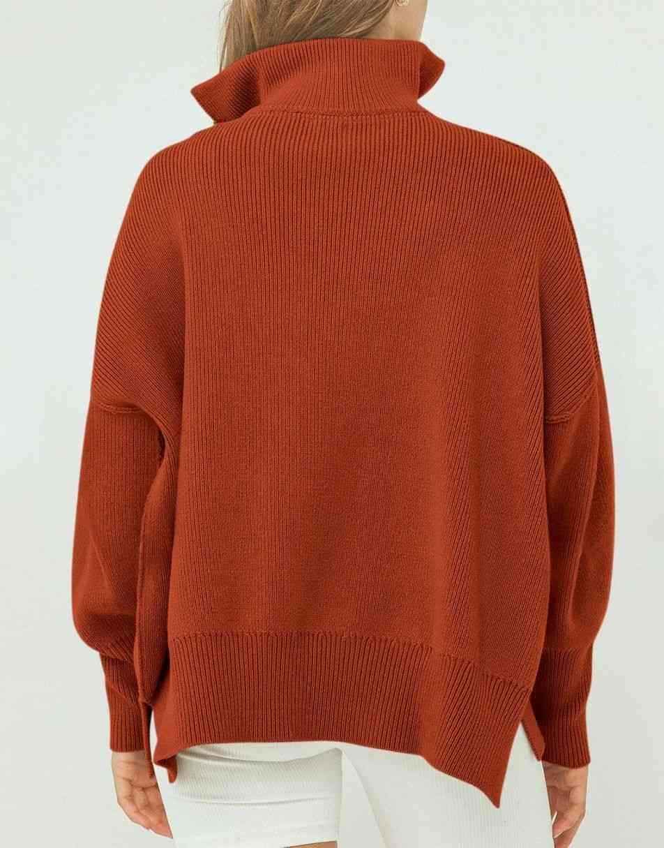 ANRABESS Oversized Quarter Zip Baggy Long Sleeve Sweater