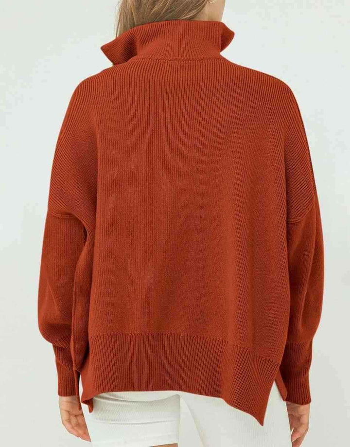 ANRABESS Oversized Quarter Zip Baggy Long Sleeve Sweater
