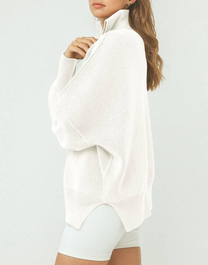 ANRABESS Oversized Quarter Zip Baggy Long Sleeve Sweater