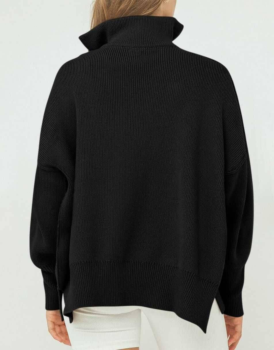 ANRABESS Oversized Quarter Zip Baggy Long Sleeve Sweater