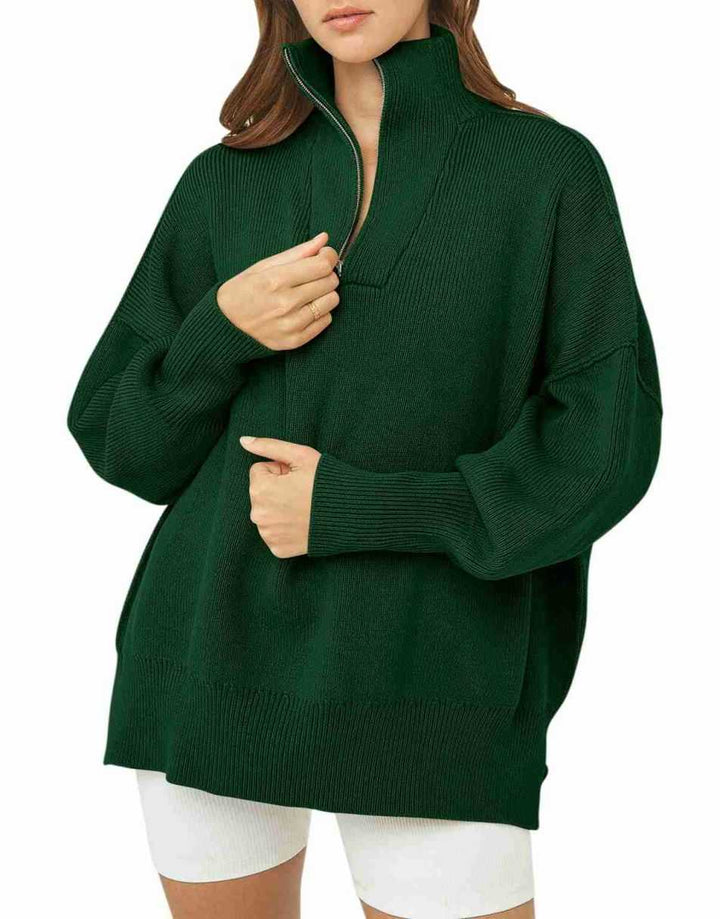 ANRABESS Oversized Quarter Zip Baggy Long Sleeve Sweater