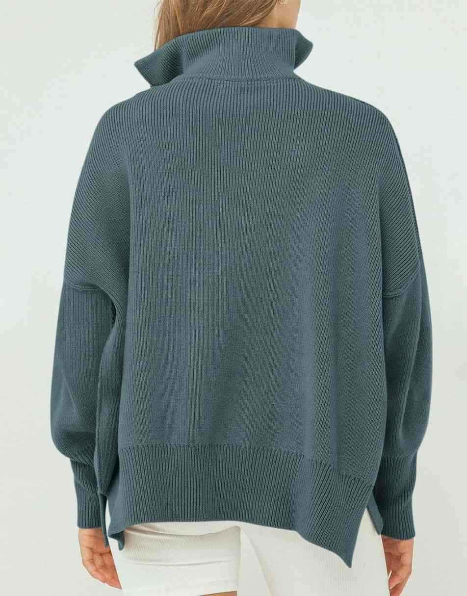 ANRABESS Oversized Quarter Zip Baggy Long Sleeve Sweater