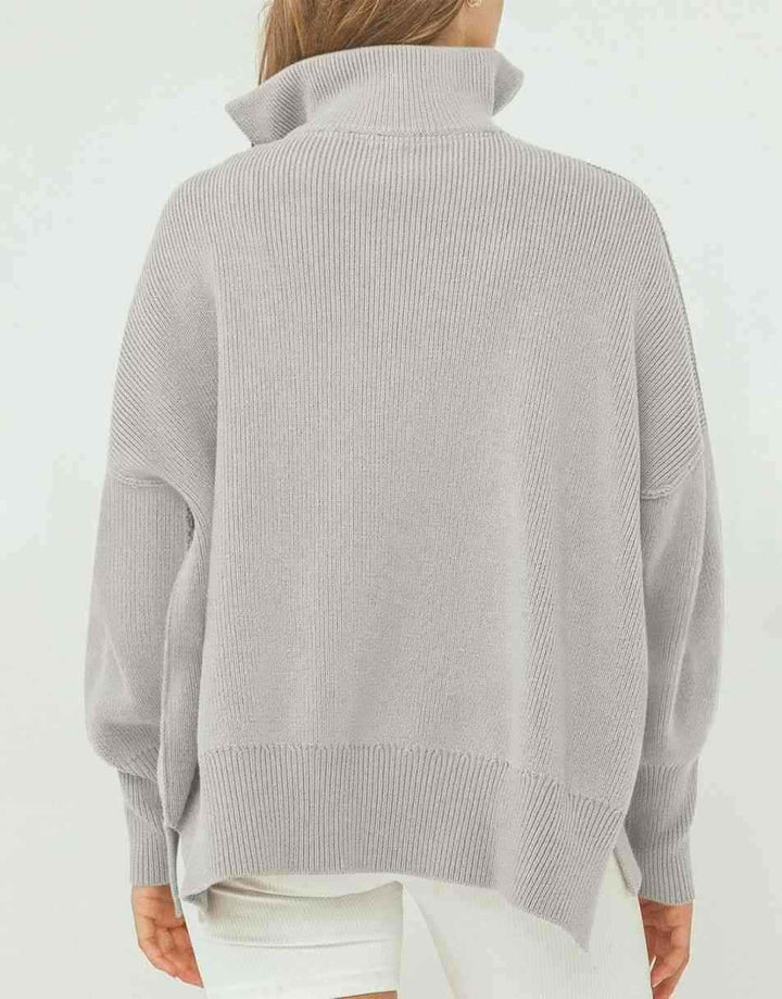 ANRABESS Oversized Quarter Zip Baggy Long Sleeve Sweater