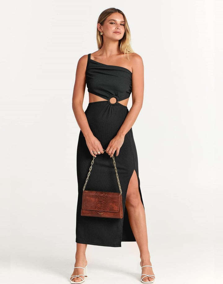 ANRABESS One Shoulder Sleeveless Bodycon Maxi Vacation Dress
