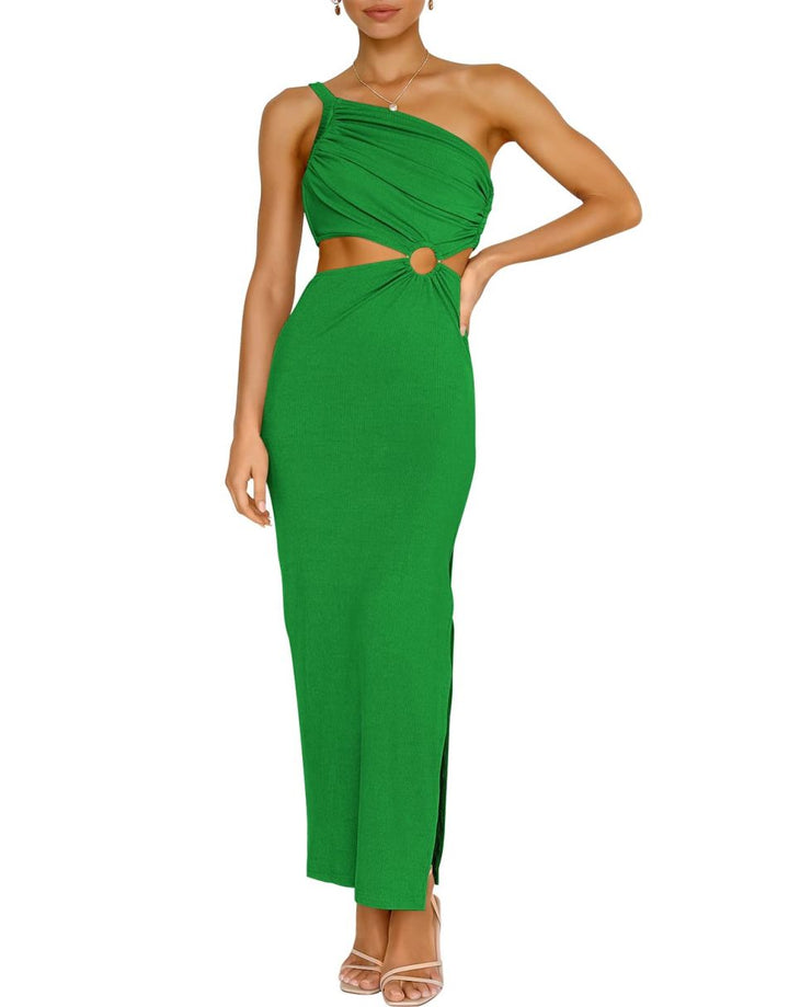 ANRABESS One Shoulder Sleeveless Bodycon Maxi Vacation Dress