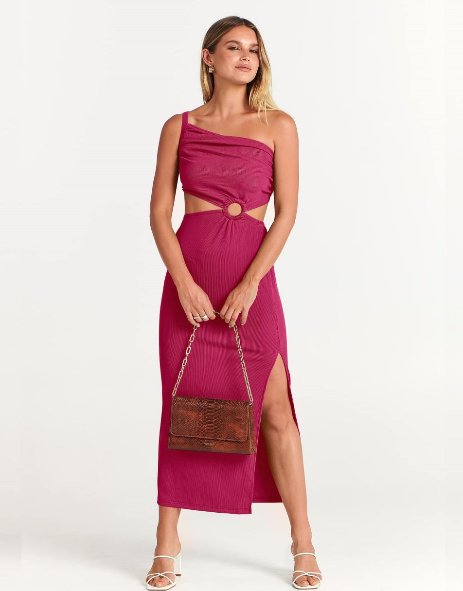ANRABESS One Shoulder Sleeveless Bodycon Maxi Vacation Dress