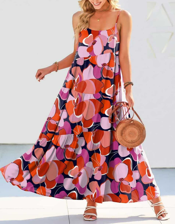 ANRABESS Asymmetric Tiered Sleeveless Maxi Beach Dress