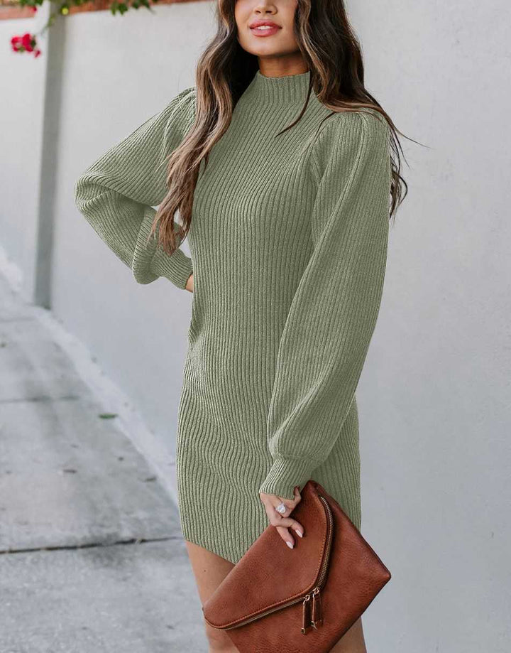 ANRABESS Turtleneck Long Sleeve Bodycon Sweater Dress