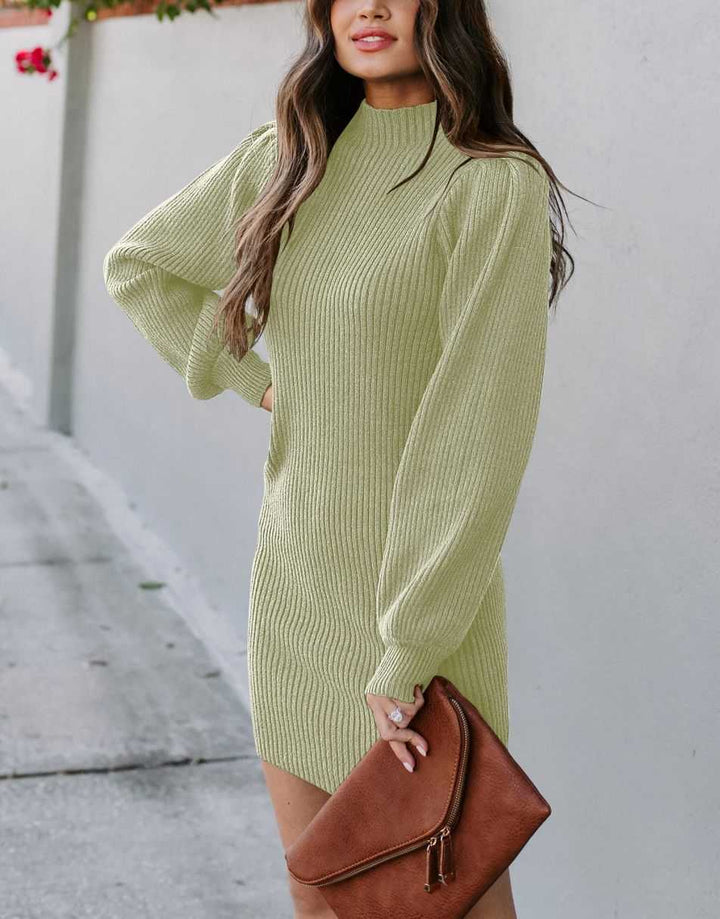 ANRABESS Turtleneck Long Sleeve Bodycon Sweater Dress