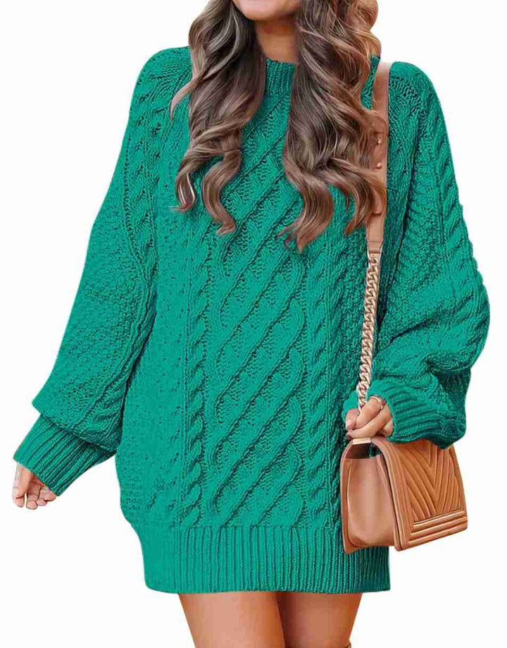 ANRABESS Cable Knit Chunky Oversized Sweater Dress