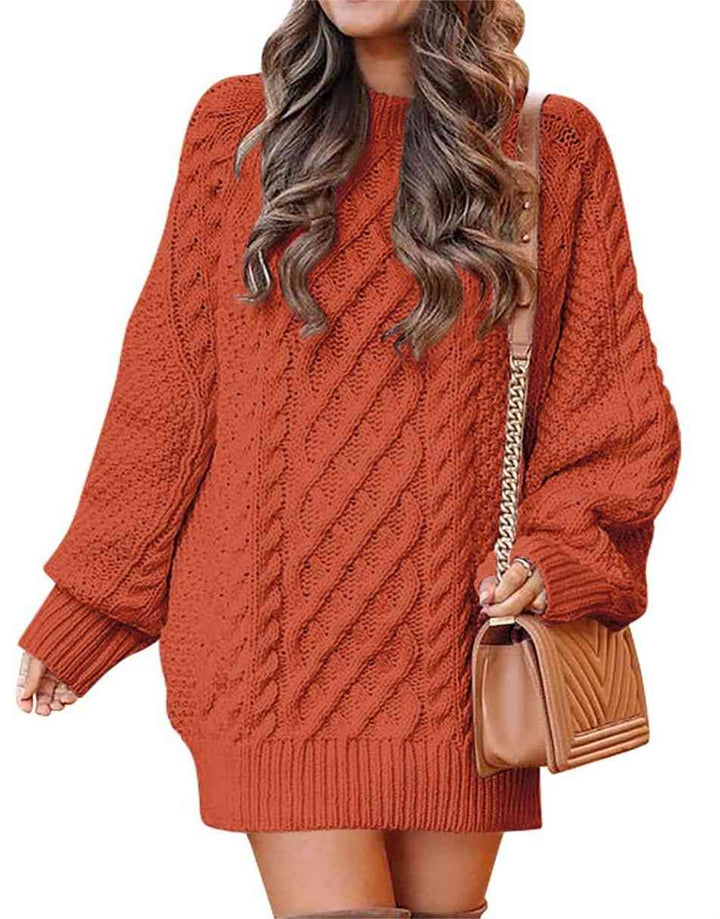 ANRABESS Cable Knit Chunky Oversized Sweater Dress
